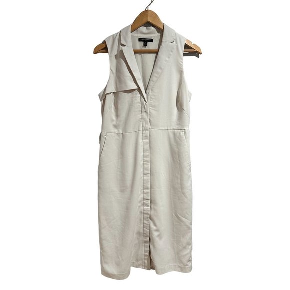 Banana Republic Dresses & Skirts - Banana Republic Ivory Cream Collared Sleeveless Trench Dress Size 6 Women Office